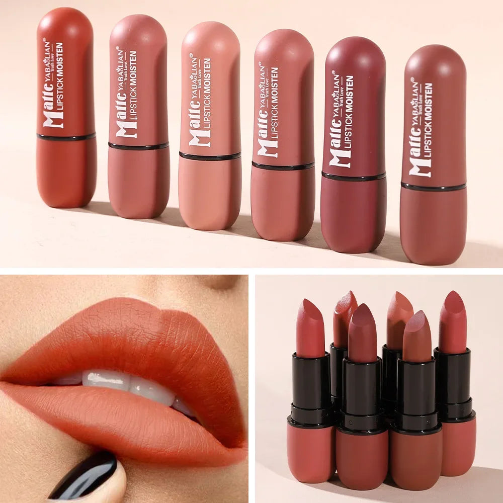 6 Colors Sexy Matte Lipstick Waterproof Long Lasting