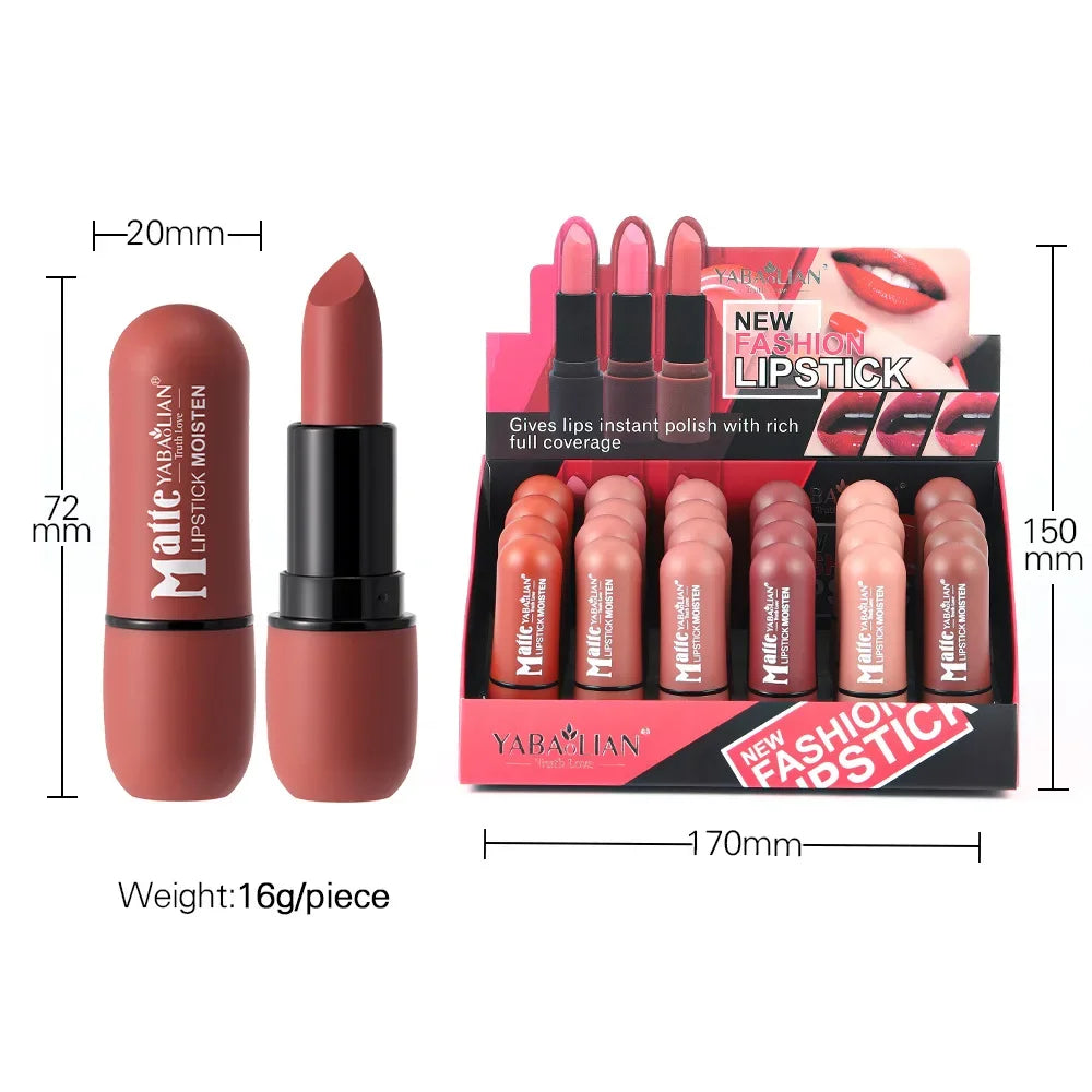 6 Colors Sexy Matte Lipstick Waterproof Long Lasting