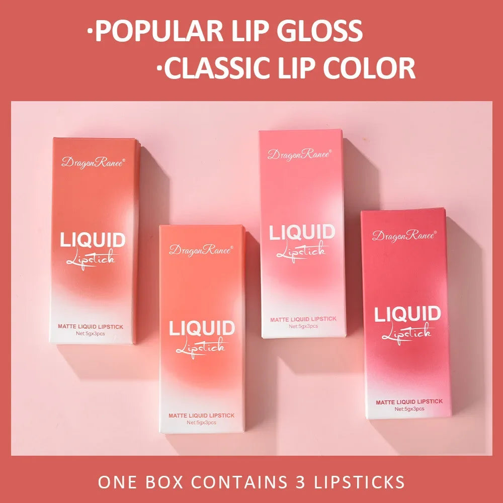 3 PCS Liquid Lipsticks Set Make Up For Women