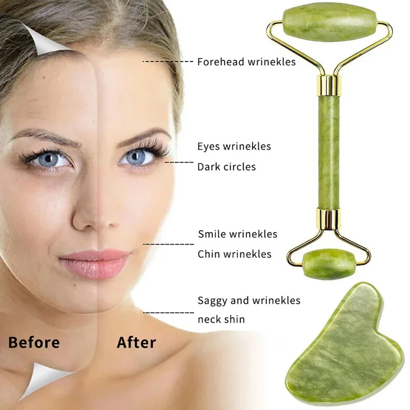 Natural Jade Roller Massager for Face Body Back Foot